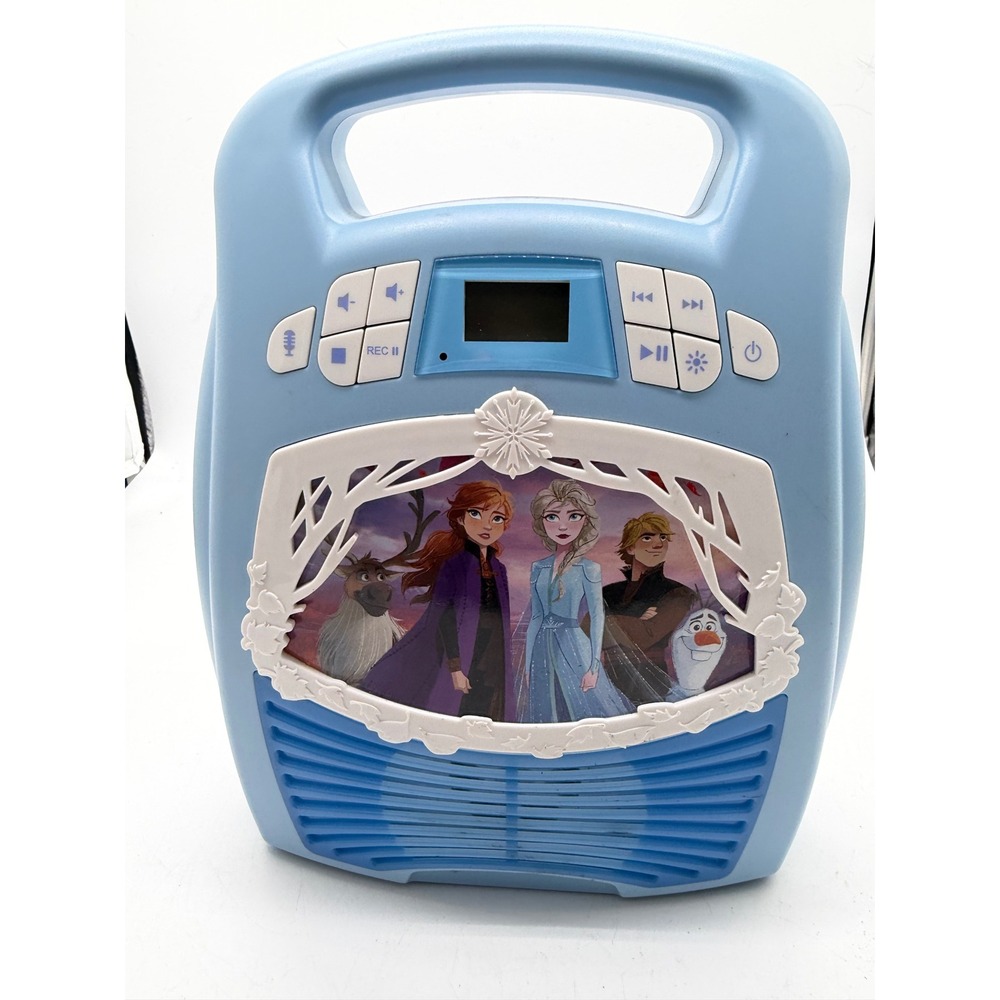 Disney Frozen 2 Bluetooth Karaoke Machine eKids FR-553 Blue Light Up Boombox